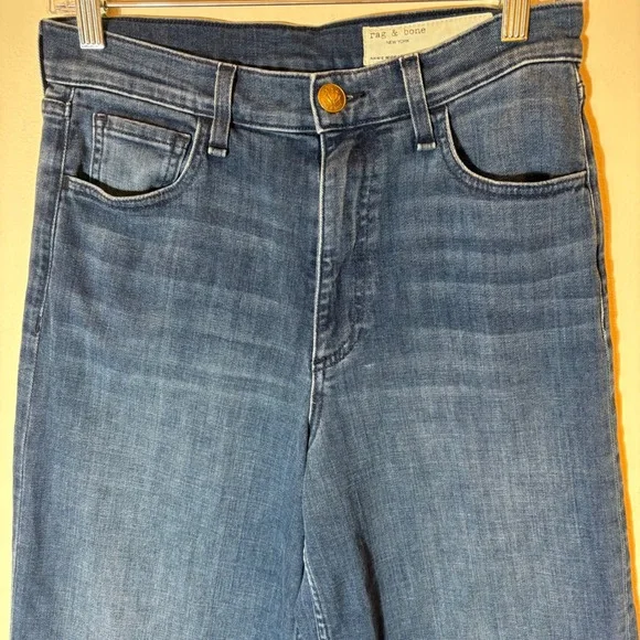 Rag & Bone Annie Wide Leg Ankle Length Medium Wash Jeans Size 26